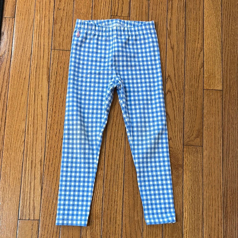 Blue Gingham Kids Leggings